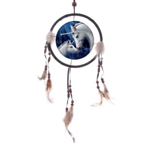 Lisa Parker© DCPA06Z Sacred Love Unicorn Dreamcatcher (16cm) (Blue/White) (Small)