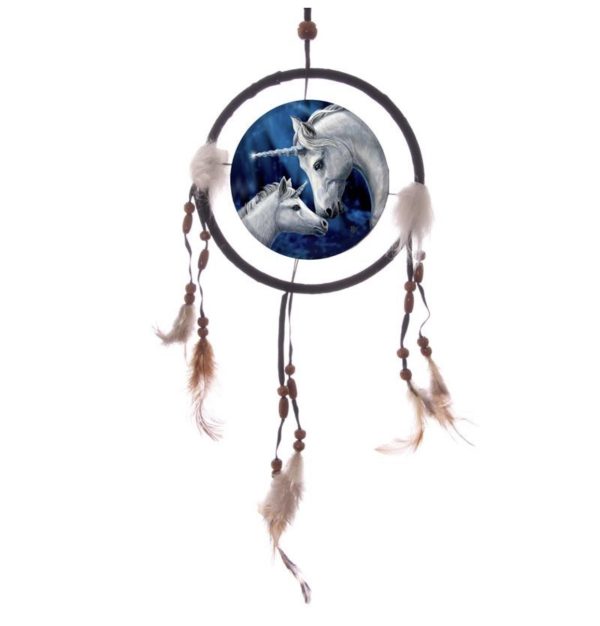 Lisa Parker© DCPA06Z Sacred Love Unicorn Dreamcatcher (16cm) (Blue/White) (Small)