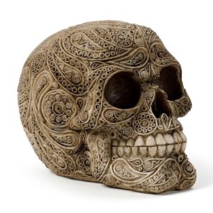 SK370 Intricate Damask Skull (Brown) (11.5cm)