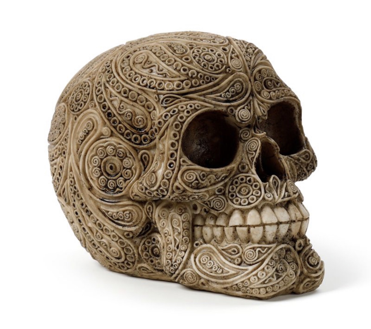 SK370 Intricate Damask Skull (Brown) (11.5cm)