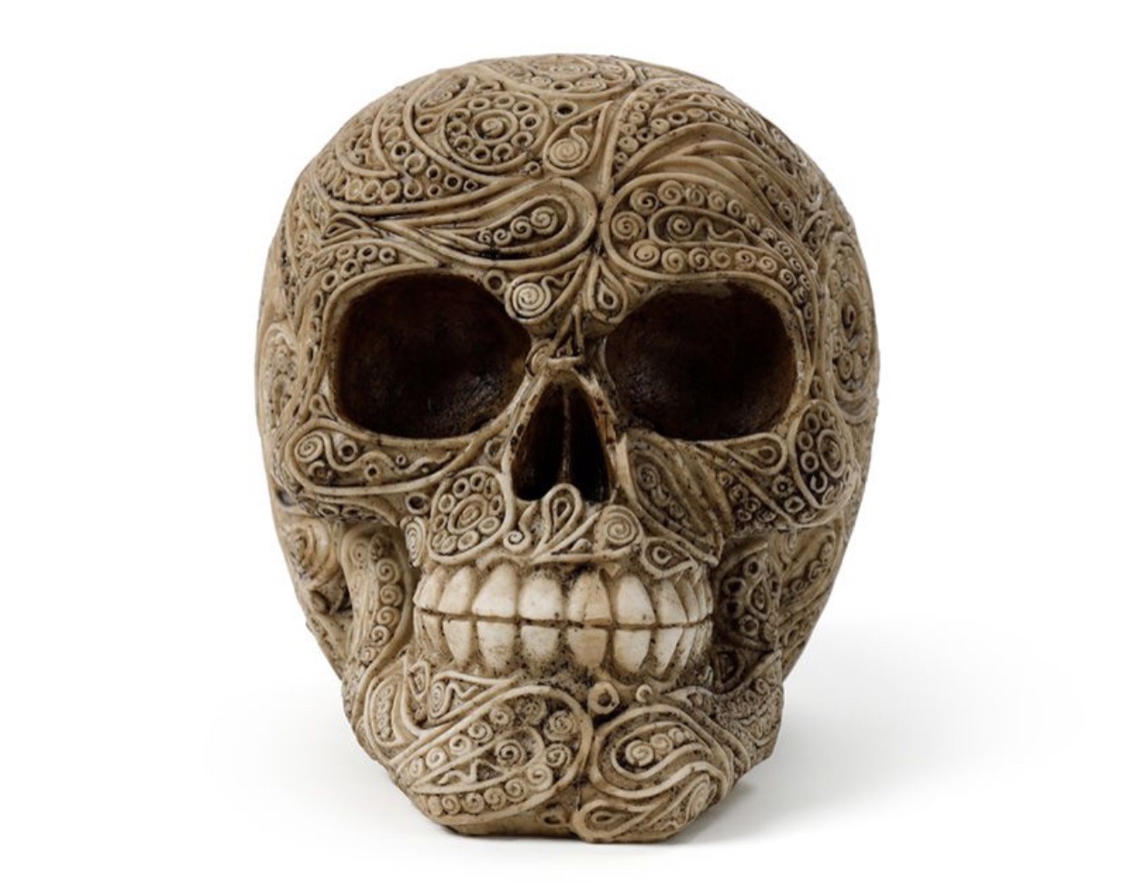 SK370 Intricate Damask Skull (Brown) (11.5cm) - Image 2