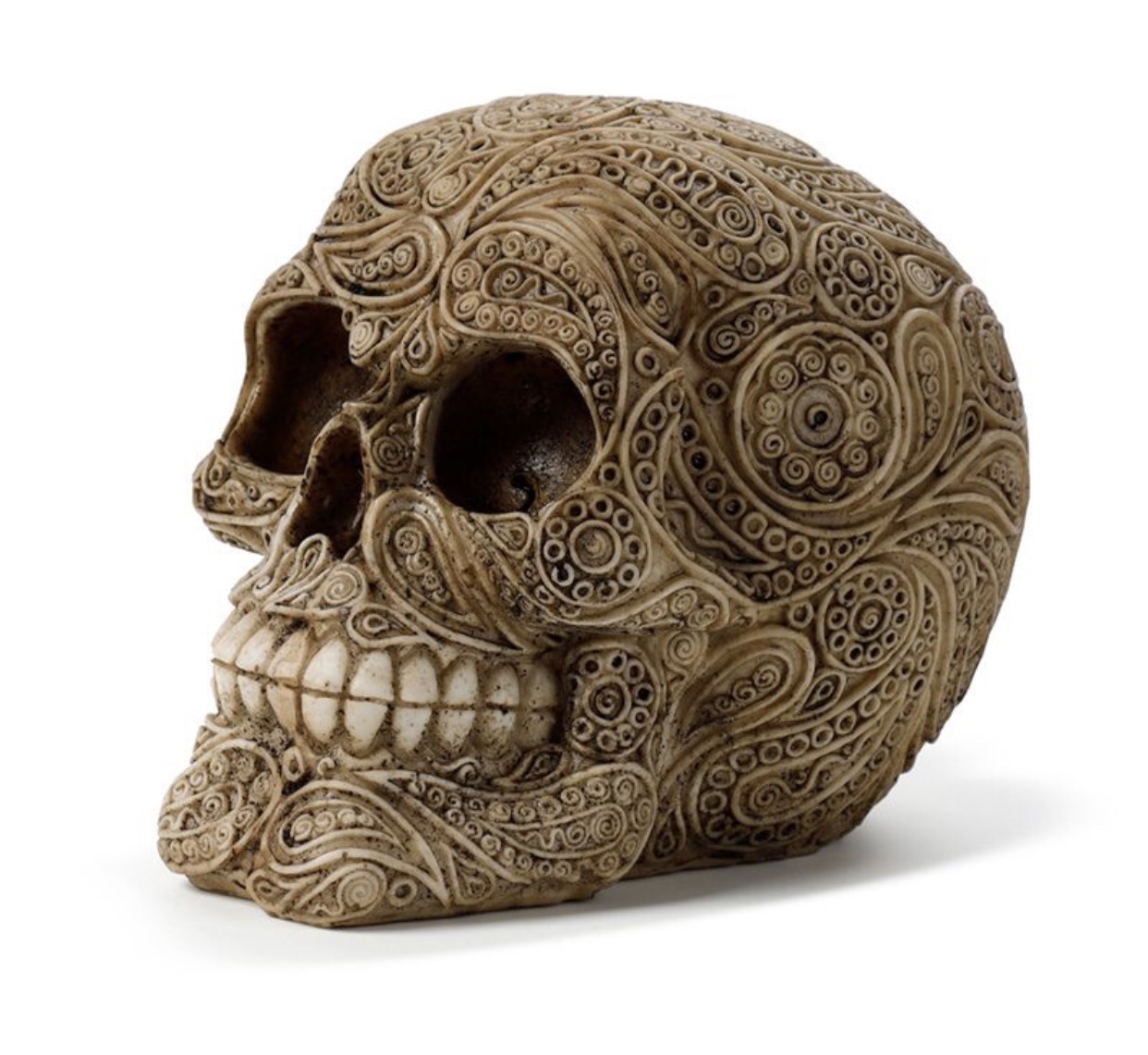 SK370 Intricate Damask Skull (Brown) (11.5cm) - Image 6