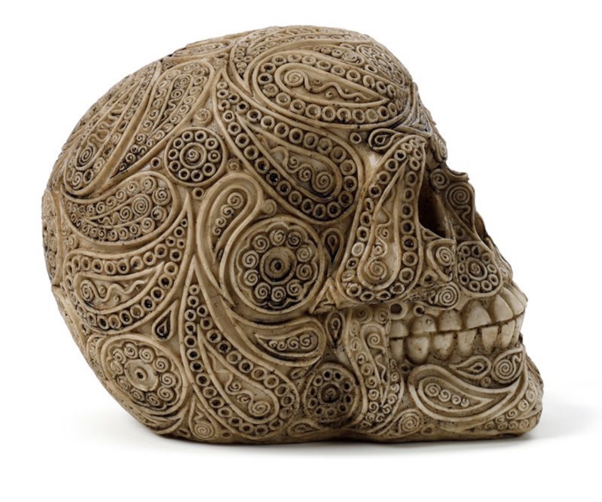 SK370 Intricate Damask Skull (Brown) (11.5cm) - Image 4
