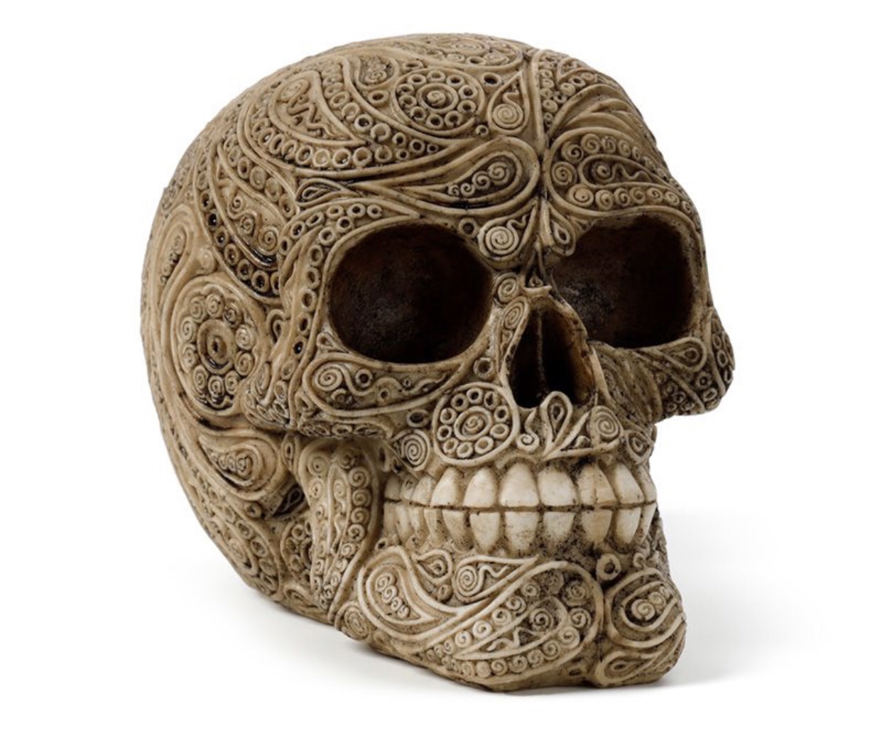 SK370 Intricate Damask Skull (Brown) (11.5cm) - Image 3