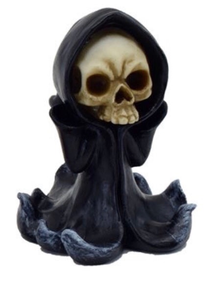 SK359 The Reaper Mini Skull Skeleton Cartoon Grim Reaper (9cm) (Black/Bone) - Image 2