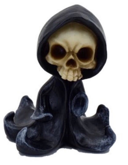 SK359 The Reaper Mini Skull Skeleton Cartoon Grim Reaper (9cm) (Black/Bone) - Image 4