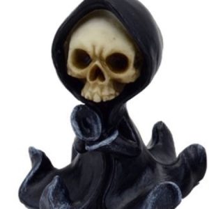 SK359 The Reaper Mini Skull Skeleton Cartoon Grim Reaper (9cm) (Black/Bone)
