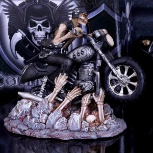 Nemesis Now© James Ryman© B3654J7 “Ride Out Of Hell” Biker Skeleton with Scythe Bust 16cm