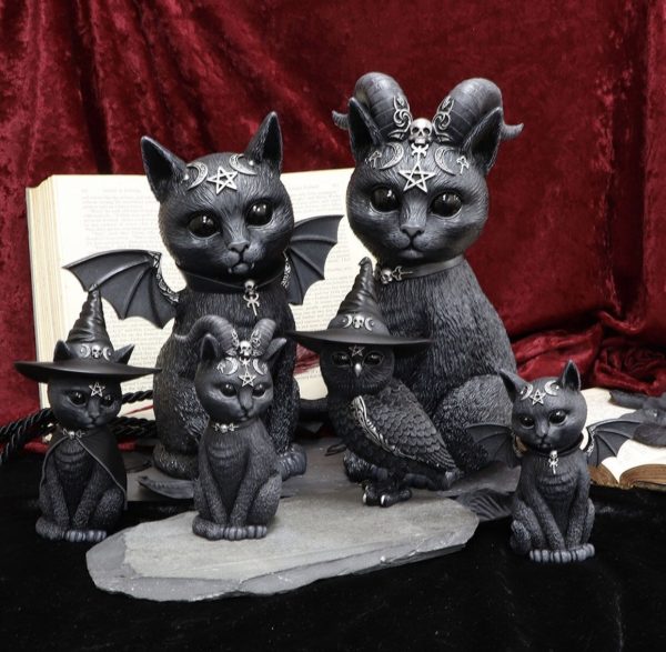 Nemesis Now©  "Pawzpuh" Cult Cuties Cat Satanic Horns Silver Occult Style (24cm) (Large) - Image 2