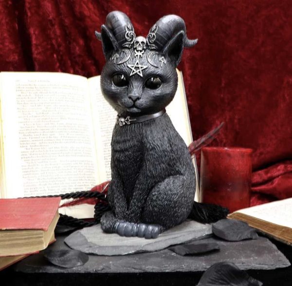 Nemesis Now©  "Pawzpuh" Cult Cuties Cat Satanic Horns Silver Occult Style (24cm) (Large)