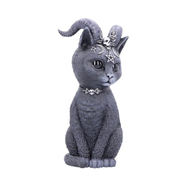 Nemesis Now©  "Pawzpuh" Cult Cuties Cat Satanic Horns Silver Occult Style (24cm) (Large) - Image 6