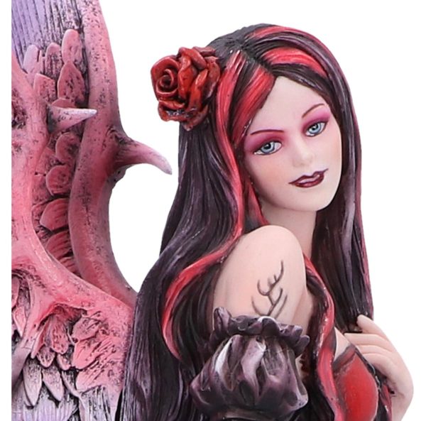 Nemesis Now© “Rose” Gothic Lady With Rose Sitting On Rocks Buried with Skulls(39cm) - Image 5