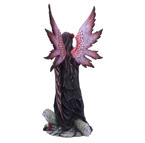 Nemesis Now© “Rose” Gothic Lady With Rose Sitting On Rocks Buried with Skulls(39cm) - Image 4