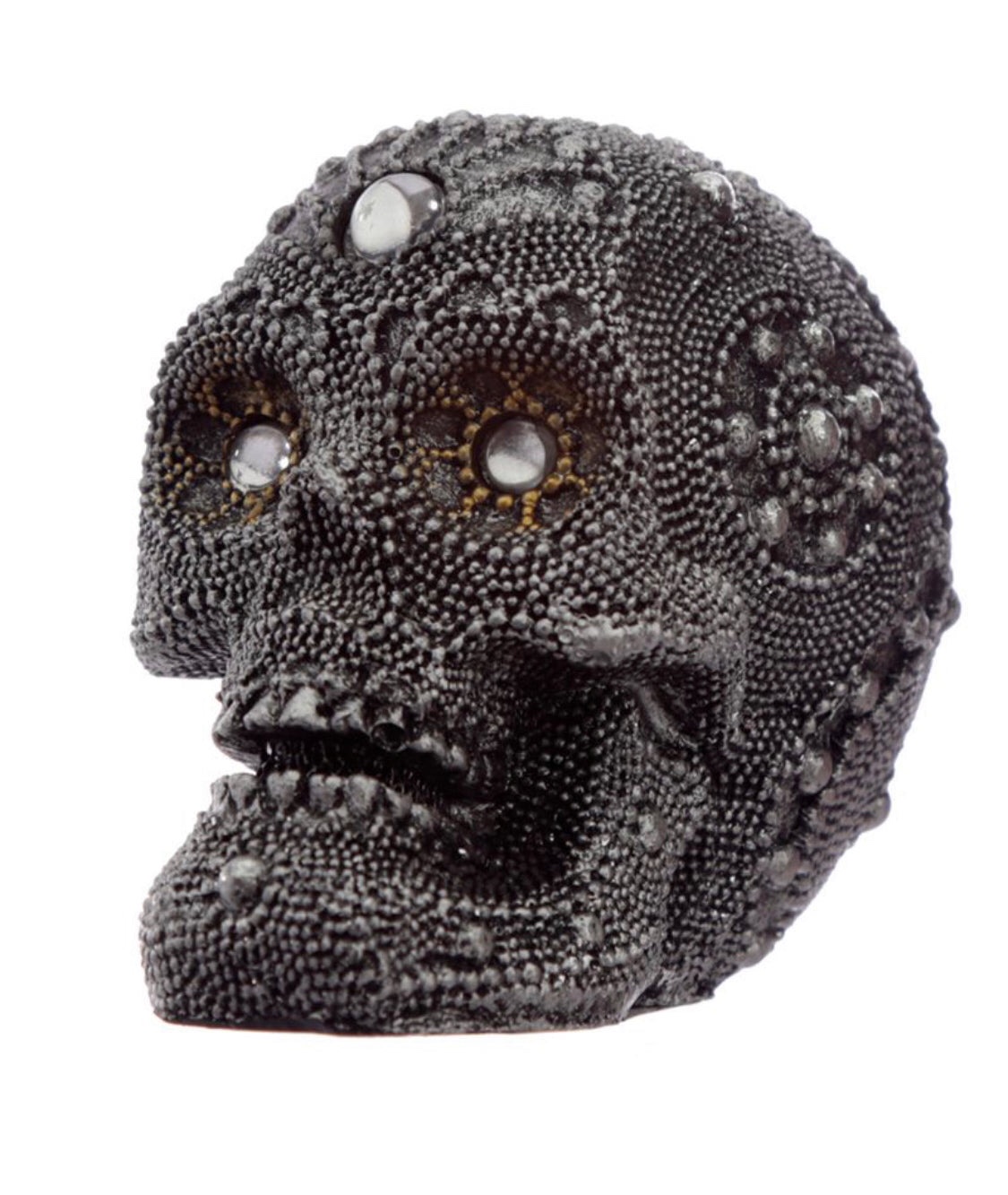 Skull Head Glitter Diamanté Beaded SK295 BATCH35 (Grey) (Small) (6cm)