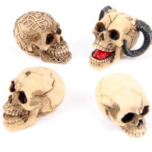 WS129 Gothic Resign Skull Head World Figures (2cm) (Bone) (Resign)