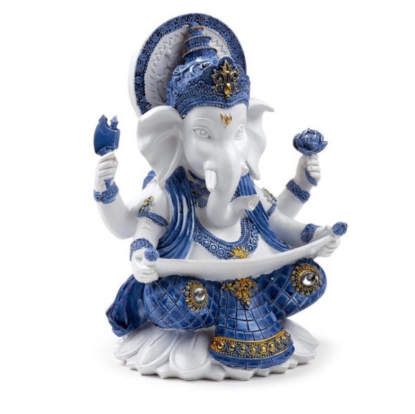 White & Blue Ganesh Knowledge Ornament Statue Figurine (22cm) - Image 6