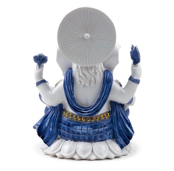 White & Blue Ganesh Knowledge Ornament Statue Figurine (22cm) - Image 3