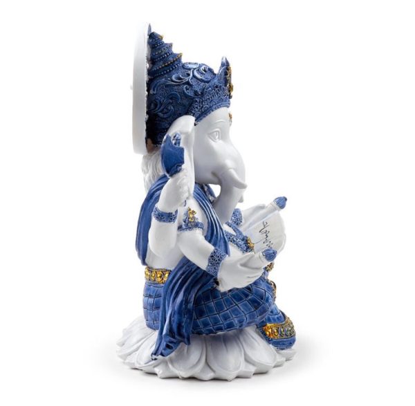 White & Blue Ganesh Knowledge Ornament Statue Figurine (22cm) - Image 2