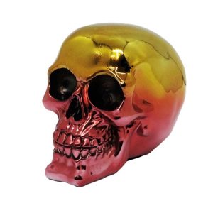 img_2951 Gothic Multi Colour Skull Head Metal Plating (10.5cm) (Green/Red)