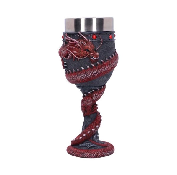 Nemesis Now©  Red Dragon Coil Goblet (20cm) (Black/Red) (Removable Stainless Steel Cup) - Image 2