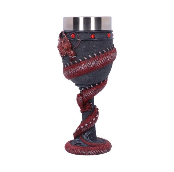 Nemesis Now©  Red Dragon Coil Goblet (20cm) (Black/Red) (Removable Stainless Steel Cup) - Image 3