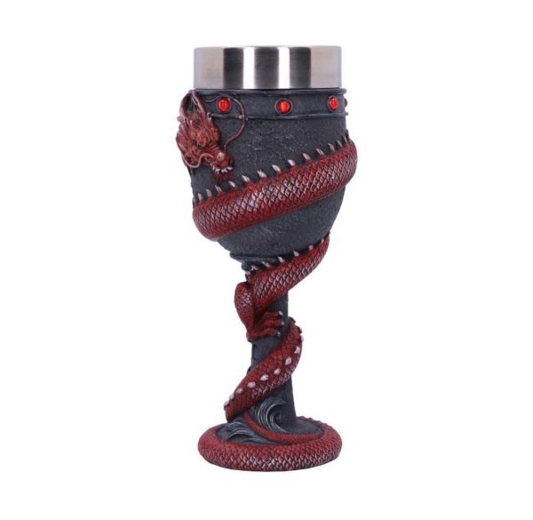 Nemesis Now©  Red Dragon Coil Goblet (20cm) (Black/Red) (Removable Stainless Steel Cup) - Image 7