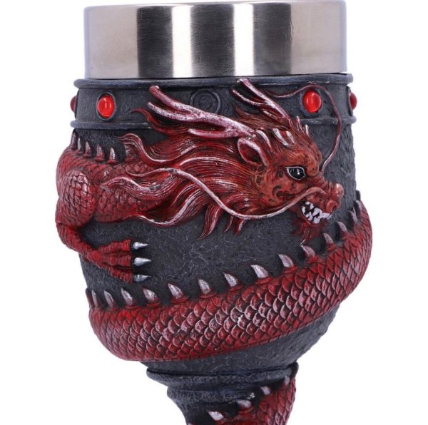 Nemesis Now©  Red Dragon Coil Goblet (20cm) (Black/Red) (Removable Stainless Steel Cup) - Image 4