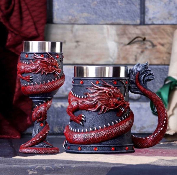 Nemesis Now©  Red Dragon Coil Goblet (20cm) (Black/Red) (Removable Stainless Steel Cup) - Image 11