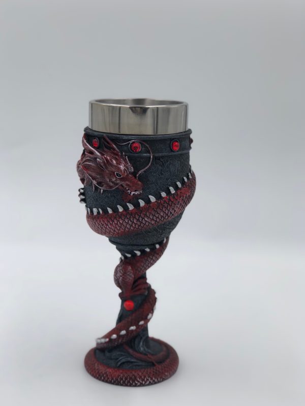 Nemesis Now©  Red Dragon Coil Goblet (20cm) (Black/Red) (Removable Stainless Steel Cup) - Image 9