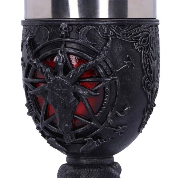 Nemesis Now© "Baphomet Goblet" Occult Pentagram Goat Cobra Snake Goblet (18cm) (Black/Red) - Image 7