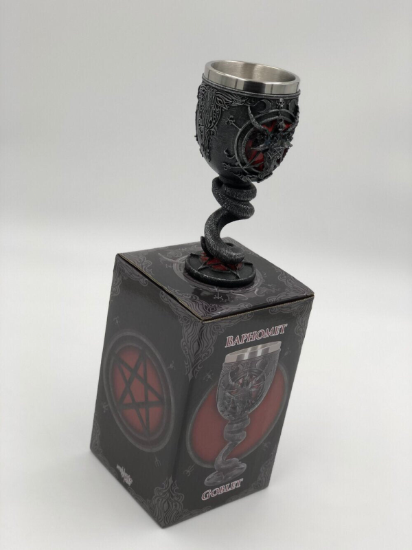 Nemesis Now© "Baphomet Goblet" Occult Pentagram Goat Cobra Snake Goblet (18cm) (Black/Red) - Image 4