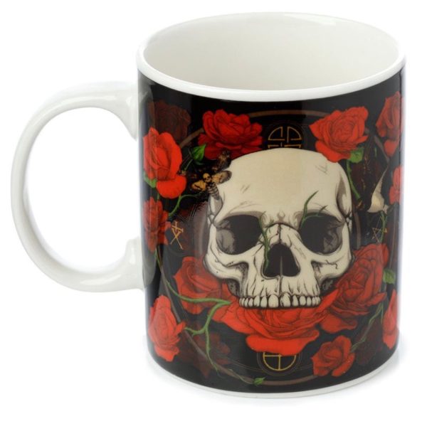 Skulls & Roses Porcelain Mug (9.5cm) (Black/Red/Bone) - Image 5