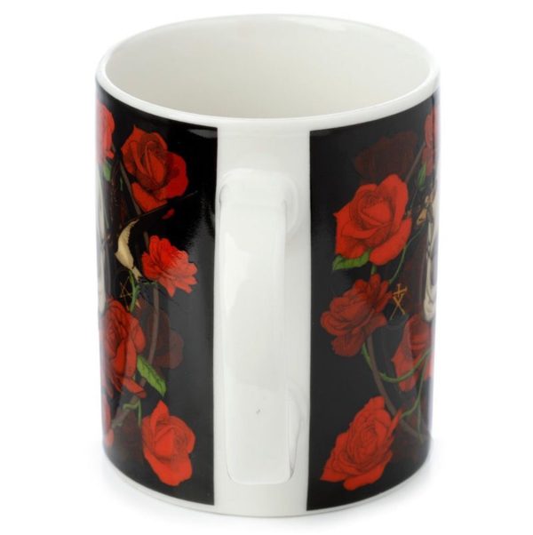Skulls & Roses Porcelain Mug (9.5cm) (Black/Red/Bone) - Image 2