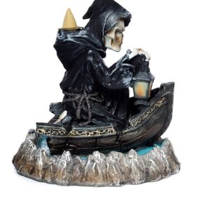 img_3140-1 Grim Reaper The Reaper Boatman of Death Backflow Incense Burner (16.5cm) (Black)