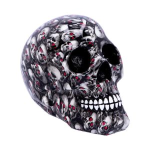 Nemesis Now©  “Bloodshot” Skull Ornament (18cm) (Skull Dip Dye/Red/Grey)