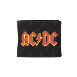 Official AC/DC© Band Merchandise Wallet - AC/DC LOGO Wallet Lightning (10cm) (Black/Yellow/Red)