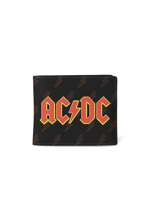 Official AC/DC© Band Merchandise Wallet - AC/DC LOGO Wallet Lightning (10cm) (Black/Yellow/Red)