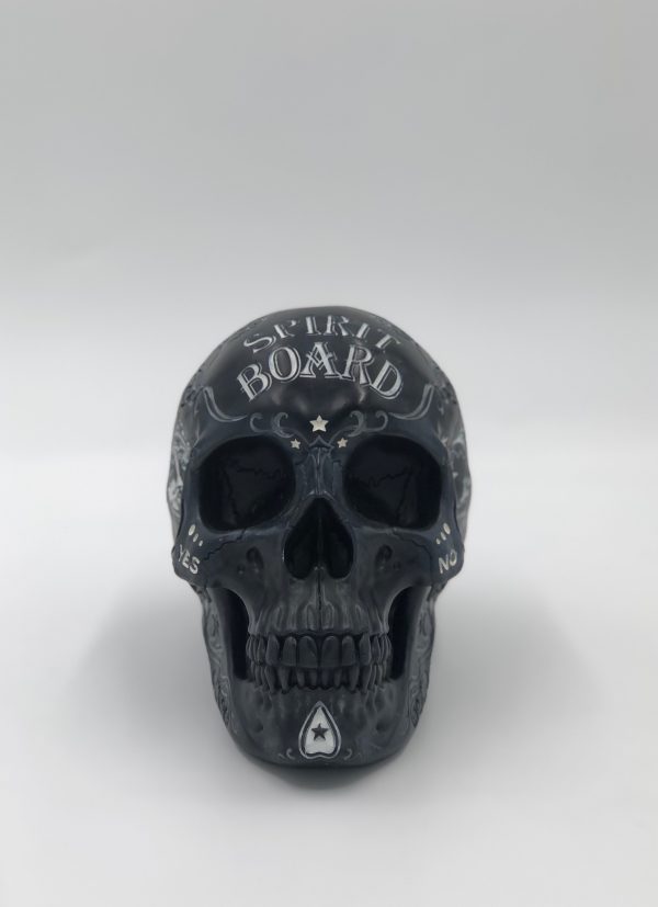 Nemesis Now© B5233S0 Spirit Board Ouija Skull Ornament (20cm) (Black/White) - Image 3