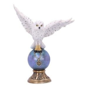 Nemesis Now©  Magick Flight Owl Ornament Statue Figurine (24.5cm) (White/Purple/Gold)