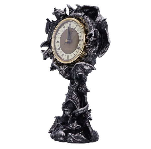 Nemesis Now© “Chiroptera Time” Gothic Style Bat Clock (24cm) (Black/Grey/Gold) - Image 3
