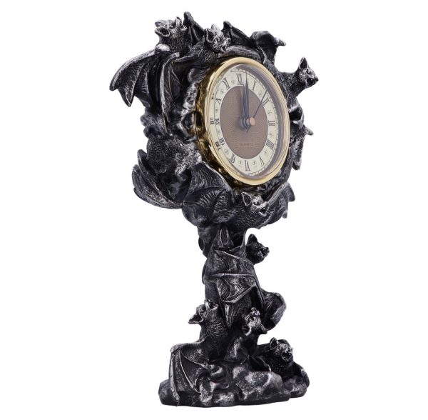 Nemesis Now© “Chiroptera Time” Gothic Style Bat Clock (24cm) (Black/Grey/Gold) - Image 5