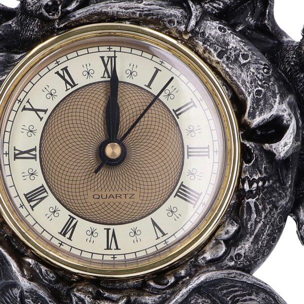 Nemesis Now© “Chiroptera Time” Gothic Style Bat Clock (24cm) (Black/Grey/Gold) - Image 4