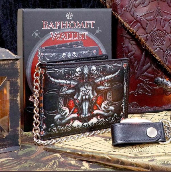 Nemesis Now© B4704P9 “Baphomet Wallet” Occult Pentagram Goat Cobra Snake Wallet with Chain (10cm) - Image 2