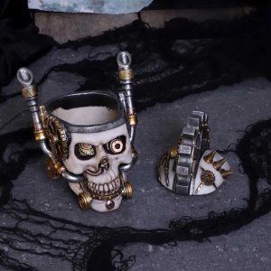 Nemesis Now© Skull Metal Head Storage Box (15.5cm) (Bone/Metal)