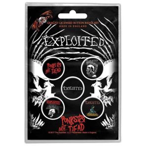 Exploited© Button Badge Pack “Exploited Punks Not Dead” Official Licensed Band Badges (25mm)