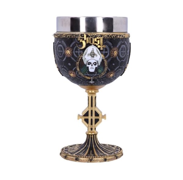 Nemesis Now© Ghost©  Ghost Gold Meliora Chalice Papa Emeritus III Gold Goblet (18cm) - Image 2