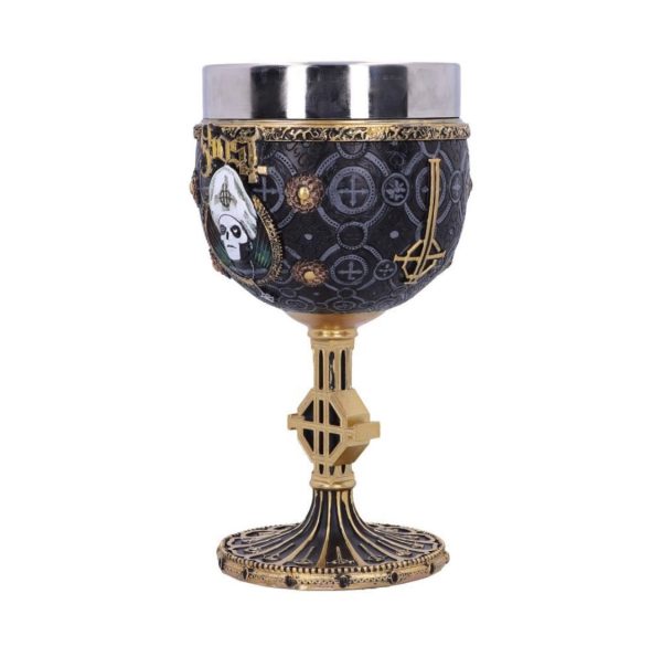 Nemesis Now© Ghost©  Ghost Gold Meliora Chalice Papa Emeritus III Gold Goblet (18cm) - Image 3