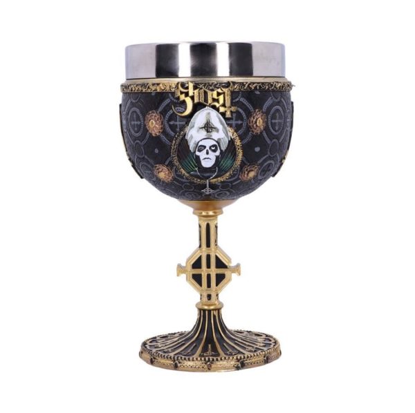 Nemesis Now© Ghost©  Ghost Gold Meliora Chalice Papa Emeritus III Gold Goblet (18cm) - Image 4