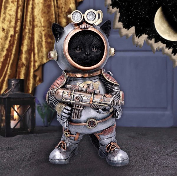Nemesis Now© “Cat-tack” Space Steampunk Cat With Mini Space Gun Ornament (23cm)