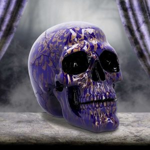 Nemesis Now©  Indigo Elegance Skull Ornament (18.5cm) (Purple/Gold)